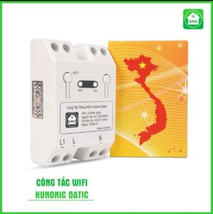 Công Tắc Thông Minh Wifi Hunonic Datic 1 Kênh 500W/220V Điều Khiển Thiết Bị Từ Xa Qua Điện Thoại Hẹn Giờ Tự Động.