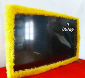 Bando TV LED 14-32 inci kain rasfur biru polos pelindung TV