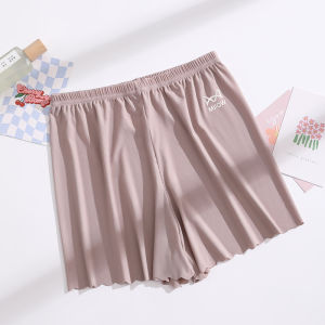 MiiOW | กางเกงขายาวผ้าไหมน้ำแข็งสำหรับผู้หญิง กางเกงขายาวบางสำหรับใส่ในบ้าน กางเกงขายาวฤดูร้อน ทรงหลวม ระบายอากาศได้ดี ป้องกันแสงแดด