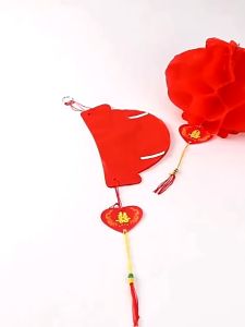 Lampion Susun Plastik Honeycomb Lampion Imlek Hiasan Dekorasi Tahun Baru China Honeycomb Merah