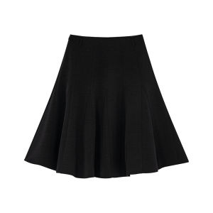 NIHAOKANONG | Chân Váy Midi Cao Waisted Elegance với Thiết Kế Xòe Rộng và Đuôi Cá