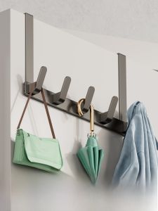 Door Back Clothes Hook Silent Storage No Trace Wall Hanging Coat Hook Space Aluminum Material Heavy Duty over 20kg Capacity