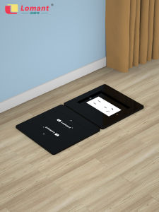 Lomont Black Invisible Ground Socket Ultra-Thin Waterproof Five-Hole Splash-Proof Hidden Home Use Stainless Steel Silver Color