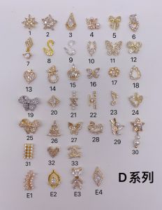 Nail Ornament Design Accessories: Mickey Headwear Diamond Bow, Music Notes, Peach Heart, and Square Zircon Water Drops