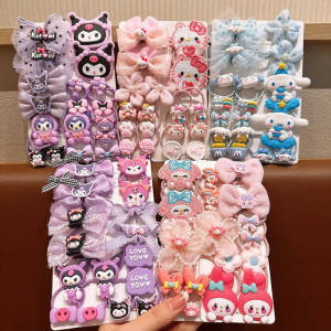 C.three Kuromi Children Rubber Band Girl High Elasticity Rubber Band Cartoon Sanrio Hair Rope Set