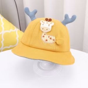 CAE - Topi Anak Laki Perempuan 0-4 Tahun Giraffe 3D Tanduk Bucket Hat Import