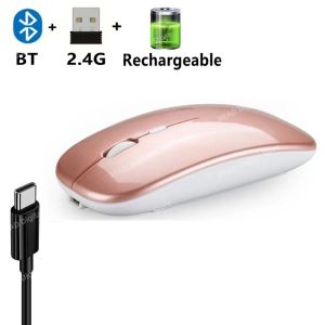Wireless Mouse Bluetooth-Compatible Gaming Mouse (Dual Mode:BT+2.4Ghz) Ergonomic Rechargeable Mice for PC/Laptop/Macbook  ﻿