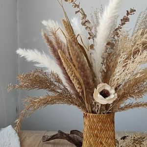 Artistic retro natural reed dried bouquet set B&B decoration home desktop ornaments bouquet gift