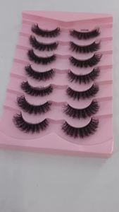 HBZGTLAD3D natural cat eye fluffy soft cross Fluffy Wispy Lashes Natural Look 7 pairs of comic eyelashes extension eyelashes ﻿