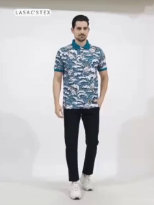 Lasacstex Edisi Coastal Vibe – Kaos Polo Unik Slim Fit Unik Premium Bahan CVC 24s Motif Full Print
