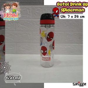 Botol Minum Drink Up Spiderman / Tempat Minum Anak 650 ml / Botol Minum Anak Karakter / Botol Minum Marvel Spiderman