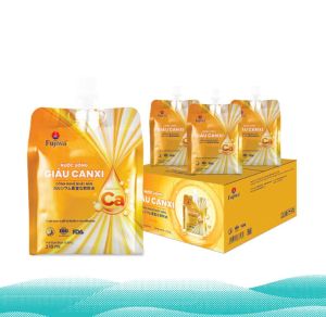 Canxi Fujiwa Nước Uống Giàu Canxi Vị Cam Hộp 12 Túi 270Ml