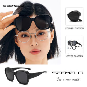 SEEMELO Men Womens Sunglasses Myopia Glasses Cover Sunglasses Fashion Large Frame Sunglasses Polarized Summer Sunglasses Ultra Light Polarized Sunglasses Outdoor Traveling Walking Shopping Driving