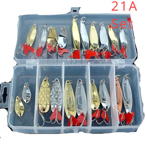20 Pcs Lua Sequins Set Lua Bait Set Grey Golden Horse Mouth Warbler Long Casting Sequins Hard Lures Smooth Fishing Kit Lures