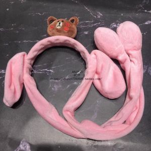 หมวกผ้าขนสัตว์ หมวกผู้หญิง หูกระต่ายที่ขยับได้ หมวกเด็ก หมวกเจ้าหญิง เครื่องประดับผมน่ารัก หมวกผ้าขนสัตว์