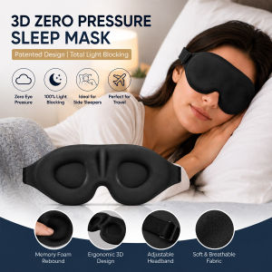 Mặt Nạ Ngủ 3D Ôm Sát Khuôn Mặt Bằng Mút Nhớt Chống Sáng Thiết Kế Rãnh Định Hình Mềm Mại Thoải Mái Dùng Được Cho Cả Nam Và Nữ Thích Hợp Cho Du Lịch Yoga Ngủ Trưa
