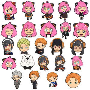 Hot Toys | New 24pcs Cartoon Anime Spy Family Series PVC Shoe Accessories DIY Hole Wristbands Slipper Detachable Fashion Decoration Gifts