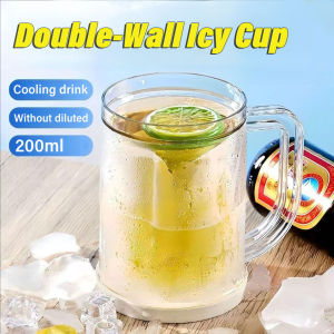 200ml Creativity Beer Mug Freezing Double Layer Liquid Frozen Refrigerator Cup Cold Chilled Drink Cups Bar Kitchen Drinkware