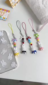 Miffy | Kawaii Miffy Anime Móc Khóa Hoạt Hình Thỏ Nơ Y2K Phong Cách Punk Sáng Tạo Túi Phụ Kiện Cho Bé Gái Quà Tặng Sinh Nhật