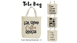 kritona.PH High-Quality Canvas Tote Printed Bag Eat Sleep Repeat Collection#2 katsa bags