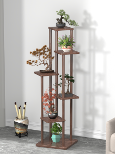 MINGZHIYIFAN | Multilevel Wooden Flower Shelf Planter Stand