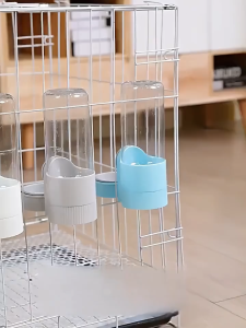 1.2L Pet Cage Hanging Water Dispenser Cat Dog Automatic Water and Food Feeder Bowl Rabbit Water Bowl