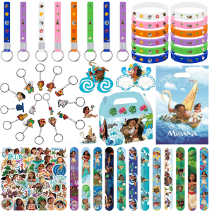 Moana 2 Birthday Party Supplies Party Gift Favor Ballons Slap Bracelets Stickers Gifts Bag Keychains Paper Bags Shower