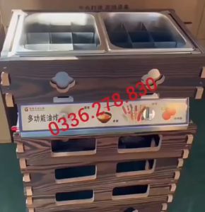 Nồi nhúng lẩu xiên que Oden đôi 18 ngăn nồi Tokbokki kiểu Nhật Bản dùng gas
