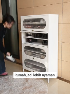 Lemari Sepatu Besi Rak Sepatu Besi Rak Sepatu Tertutup Anti Debu Lemari Sepatu Berkapasitas Besar