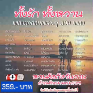 แฟลชไดร์ฟแท้ USB - MP3 ทั้งรักทั้งหวาน เพลงเพราะที่คิดถึง คัดพิเศษ 300 เพลงโปรด (เสียงคมชัดระดับ HD)
