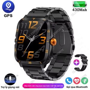 Đồng Hồ Thông Minh Quân Sự Ngoài Trời 2025 Màn Hình 1.96 Inch Hỗ Trợ Gọi Bluetooth Theo Dõi Sức Khỏe Theo Dõi Thể Dục Tương Thích Với Android