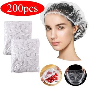 other | 100/200/500/1000 Pcs Disposable Shower Cap for Extension Clear Beauty Hair Hat Shower Cap Elastic Mesh Shape Waterproof Bath Hat