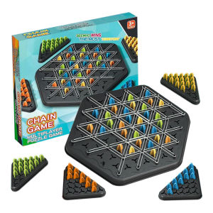 【New Arrival】 Engaging Geometry Chain Chess Puzzle Interactive Brain Teaser Strategy Toy for Cognitive Skills