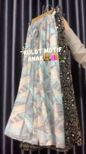 Belanja Hemat 4 Pcs Kulot Panjang Anak Motif Usia 6-17 Tahun Bahan Rayon Motif Nyaman dan Adem /Pinggang Karet/Tali Serut/Kasual/Harian/Liburan/Longgar