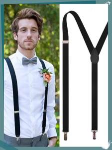 Strap Clip Mens and Womens Suit Shirt Trousers Strap Retro Pants Adult Suspenders Non Slip Suspenders Fixing Buckle Clip