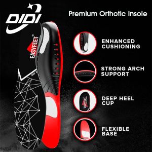 DIDI 1 Pair Upgrade PU Orthotic Insole Plantar Fasciitis High Arch Support Insoles Sports Insole Insert Shoe Pad Flat Foot Orthopaedic Foot Cushion Pads for Men and Women