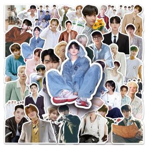 Seventeen Stars Male Group Waterproof Stickers Clr Decoration Luggage Tablet Emoticons Keyboard DIY Scrapbooking Mobile Case Fridge Skateboard Notebook Stickers