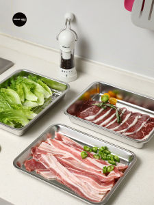 Urban Home 304 Stainless Steel Rectangular Food Grade Serving Dish Prep Plate Nordic Style Flatware for Universal Use