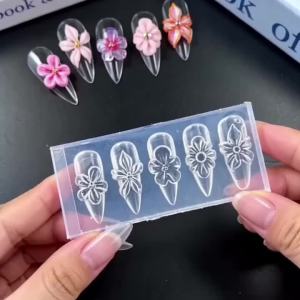 1Pcs 3D Flower Silicone Nail Mold Lily Hibiscus Petals Decor Carving Template Summer Tropical Floral Modeling Gel Molds Stencil
