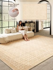 QISHUO | Vintage Waterproof Easy Care French Check Style Rug