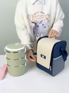 1Pcs Food Storage Handbag Waterproof Insulated Lunch Bag Oxford Large Capacity Cooler Bag Portable Multifunction For Dinner Camping Picnic Meal Rice