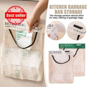 Kitchen Hanging Mesh Bag Reusable Large Capacity Fruit Vegetable Storage Bag Wall Mounted Storage Bag