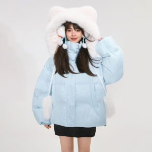 Keiko | Áo Khoác Dày Ngắn Có Mũ Rút Được