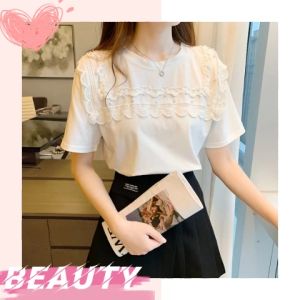 KDAShop สินค้าแนะนำ 🛒💨 - เสื้อผ้าแฟชั่นสำหรับสุภาพสตรี ถูกแบ่งจากเสื้อผ้าแฟชั่นลำลอง ถูกต้องแบบยืดแขนสั้น ลายลูกไม้ น้ำฝูง เนื้อผ้านิ่มใส่สบาย แฟชั่นนำเทรนด์สไตล์เกาหลี สาวๆห้ามพลาด