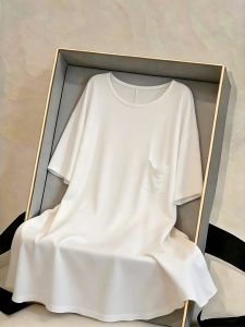 V.C.I | White Modal Loose Sleeveless T-shirt Sleep Dress Homewear Outwear
