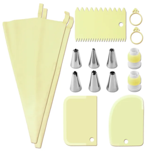 15Pcs/Set Pastry Sleeves Bags Reusable Confectionery Nozzles Piping Pocket DIY Cream Squeezing Leak Bag Cake Bakery Supplies