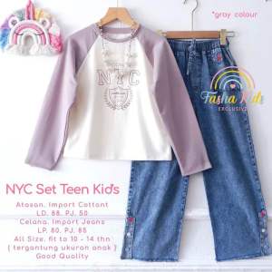 [[ New Arrival ]] Nada Set Teen Kids Vol 3 Setelan Baju Anak Remaja Tanggung Blus dan Celana Jeans Oneset Anak Usia 8-15 Tahun Setcel Anak Model Terbaru Outfit Baju Anak Korean Style