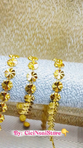 Diamond bentuk bunga aplikasi gold silver mewah per 50 cm