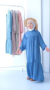 AMARA - Dress Polos Anak Perempuan Gamis Santorini Silk 2-12 Tahun by Manasikana