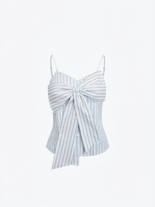 ANN ANDELMAN | Feminine Striped Bow Strap Top short